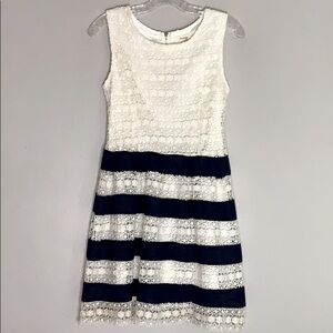 New Freeway Crochet eyelet striped sleeveless dress nwt nautical small